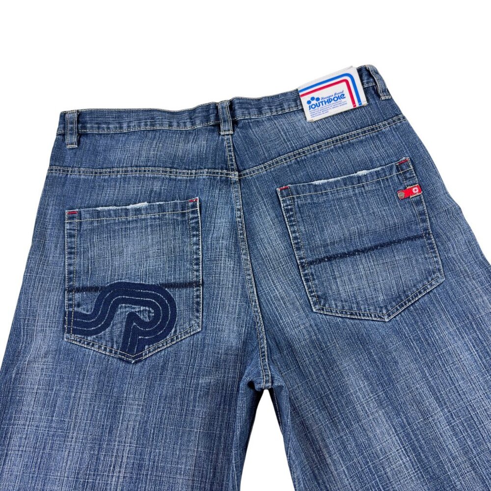 Vintage Y2K Southpole Red Tab Jeans Mens 40 x 33 Skater Baggy Grunge Wide Leg
